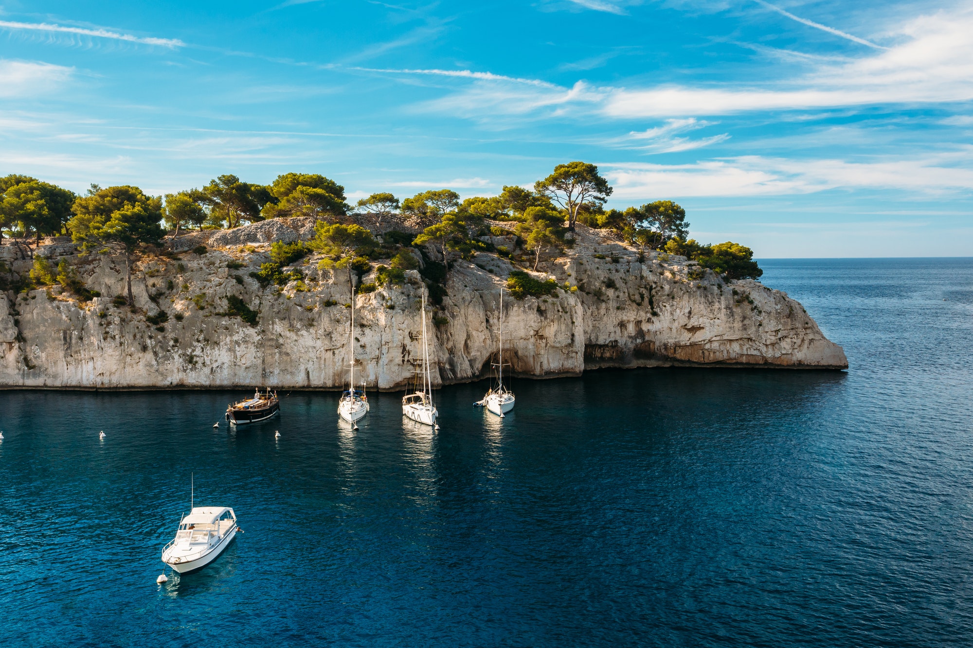 Cove and boats in the Calanques
